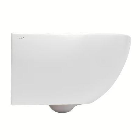 Balti pakabinamas KLOZETAS vitra Shift rimless  su paslėptu tvirtinimu ir apvalintų formų.