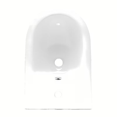 Baltas pakabinamas bidė vitra Shift su paslėptu keramikos tvirtinimu, be matomų dangtelių ir angų.