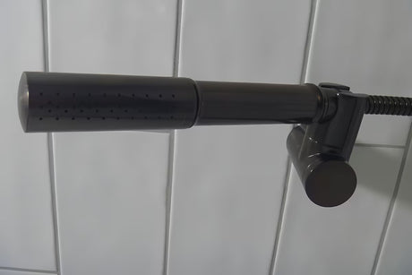 WF Industrial svirtinis sieninė vonios maišytuvas su dušo komplektu alyvuota šlifuota bronzos spalva dark-metal.