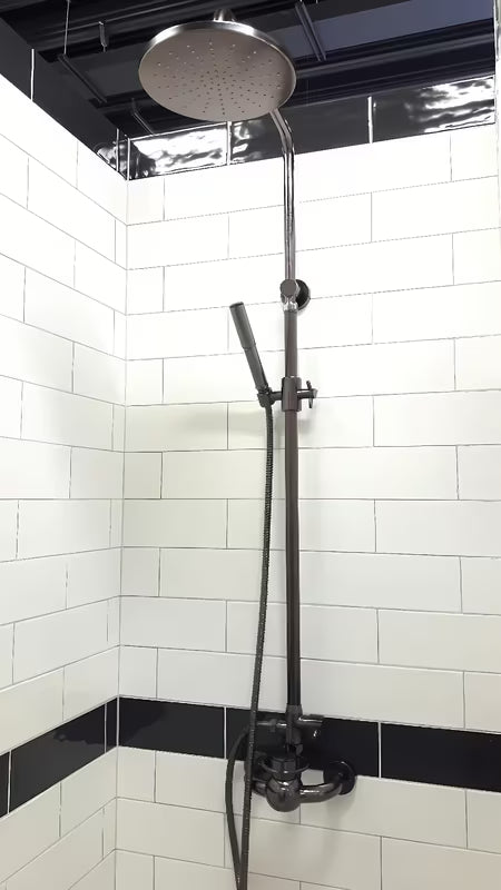 Dušo sistema WF Industrial alyva sendintos bronzos apdailos, su 20 cm viršutiniu dušu