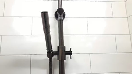 Dušo sistema WF Industrial alyva sendintos bronzos apdailos, su 20 cm viršutiniu dušu