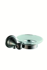 Sieninė muilinė WF Industrial Dark-Metal su alyvuoto guminto bronzo apdaila ir stikline muiline.