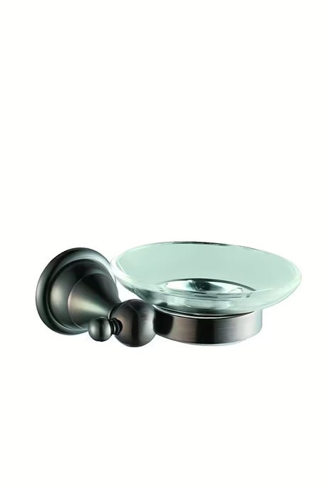Sieninė muilinė WF Industrial Dark-Metal su alyvuoto guminto bronzo apdaila ir stikline muiline.
