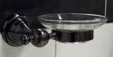 Sieninė muilinė WF Industrial Dark-Metal su alyvuoto guminto bronzo apdaila ir stikline muiline.